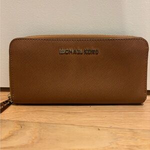 Michael Kors Brown Zip-Around Wallet